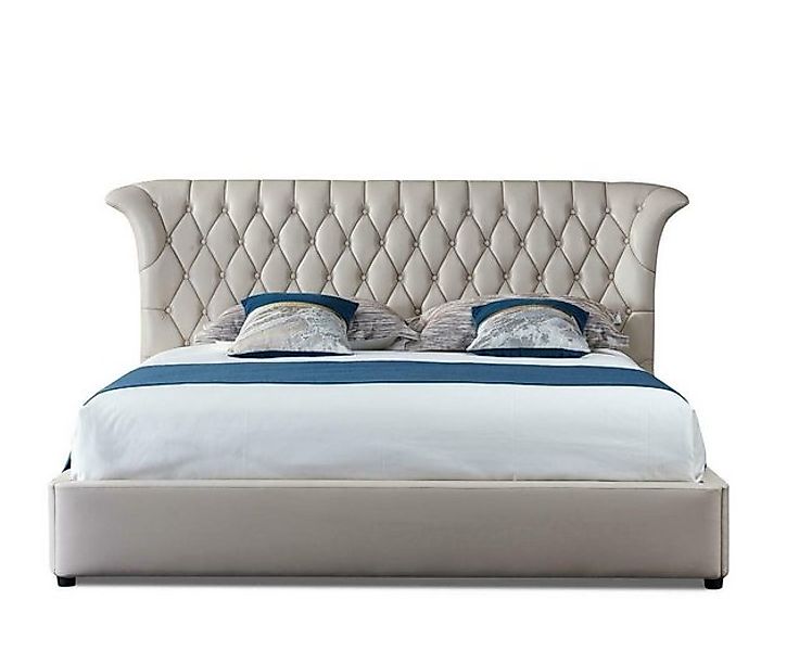 JVmoebel Bett Leder Ehe Chesterfield Hotel Schlaf Zimmer Doppel Betten Weiß günstig online kaufen