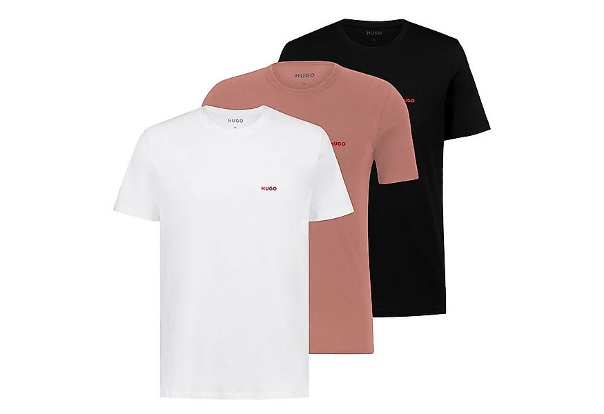 HUGO Unterziehshirt Crew-Neck T-Shirt (3-St., 3 Stück) mit Logo-Print günstig online kaufen