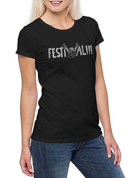 Urban Backwoods Print-Shirt Festival Damen T-Shirt Band Punk Death Heavy Me günstig online kaufen