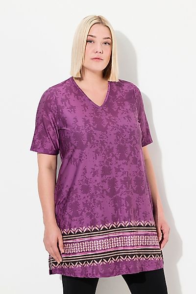 Ulla Popken Longshirt Longshirt A-Linie Alloverdruck günstig online kaufen