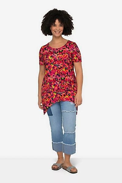 Janet & Joyce Rundhalsshirt T-Shirt bequeme Passform floraler Allverdruck günstig online kaufen