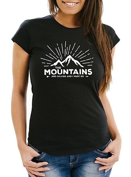 MoonWorks Print-Shirt Damen T-Shirt The Mountains are Calling and I must go günstig online kaufen