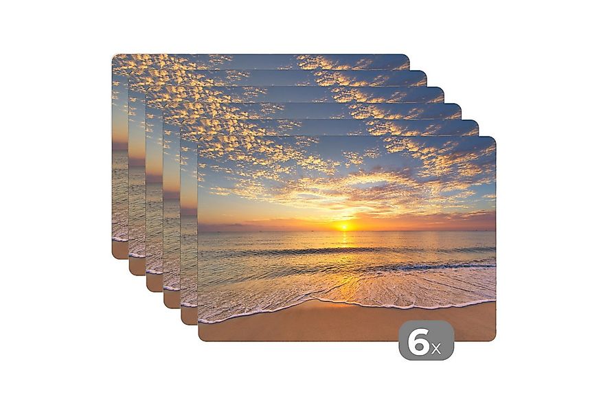 MuchoWow Platzset Strand - Sonnenuntergang - Meer, (6-St), Platzsets, Tisch günstig online kaufen