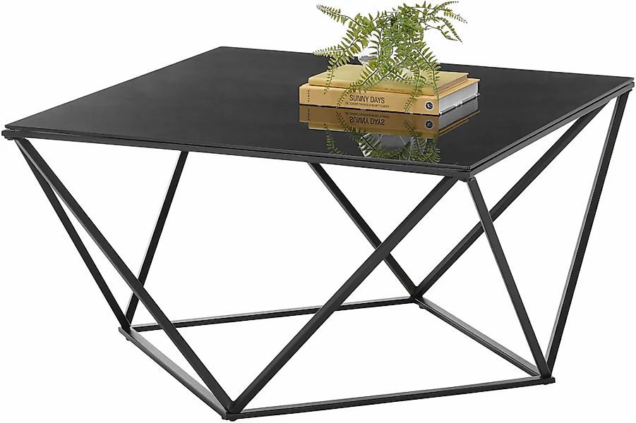 Stolkom Couchtisch "Senta Glastisch quadratisch schwarz, moderner Tisch BxH günstig online kaufen