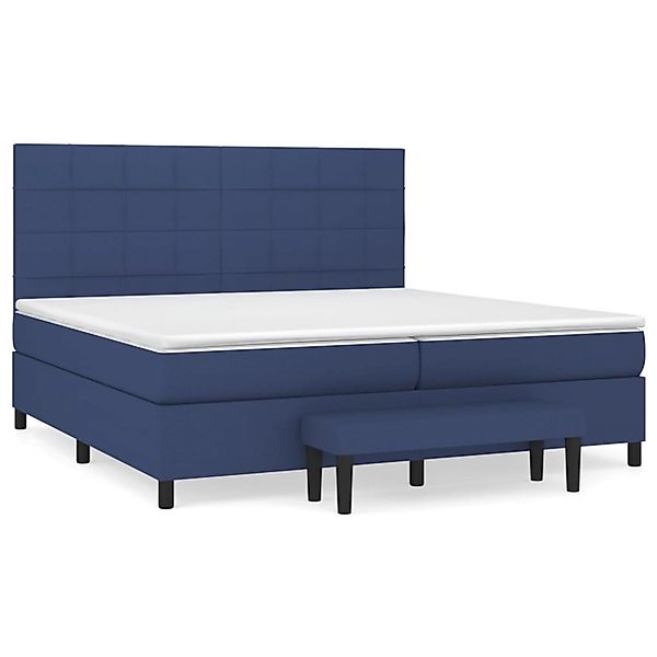 vidaXL Boxspringbett mit Matratze Blau 200x200 cm Stoff1392943 günstig online kaufen