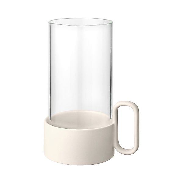 BLOMUS Kerzenhalter "Windlicht YURAGI" aus Steingut und Glas, Höhe ca. 21 c günstig online kaufen