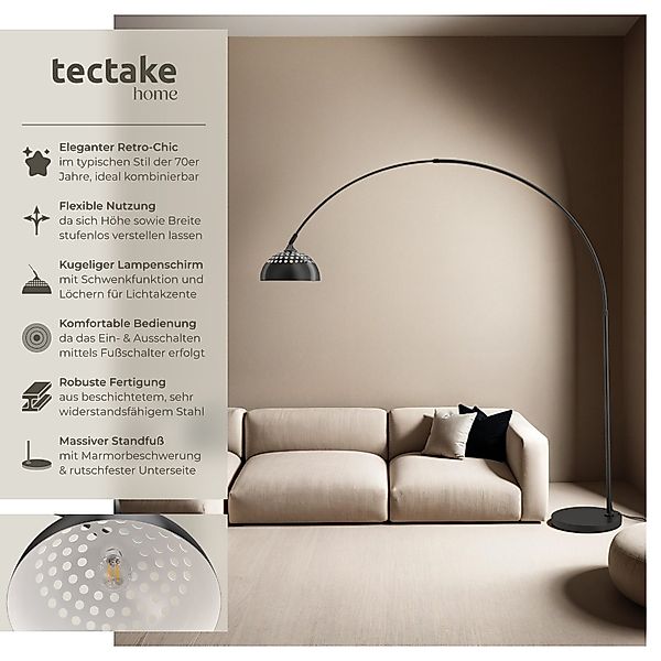tectake Stehlampe Bogenleuchte, LED, nicht relevant, günstig online kaufen