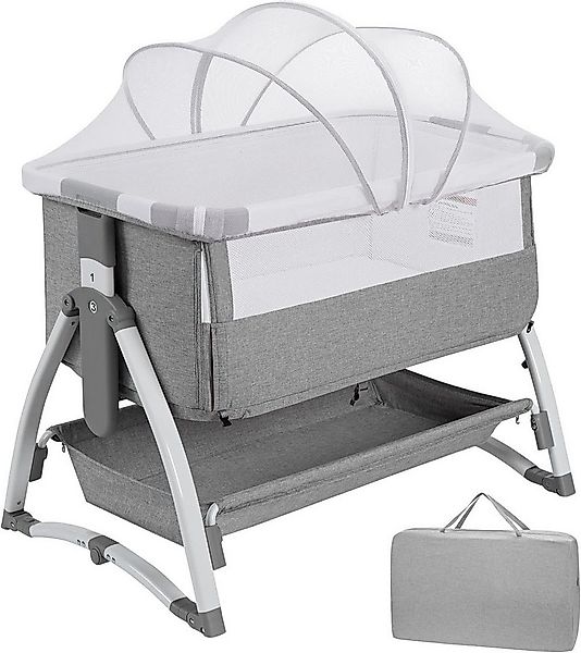 GarveeMore Beistellbett 4-in-1 Babybett mit Matratze & Netz, 2-in-1 Schauke günstig online kaufen
