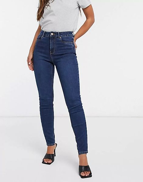 New Look – Figurformende, enge Jeans in Blau günstig online kaufen
