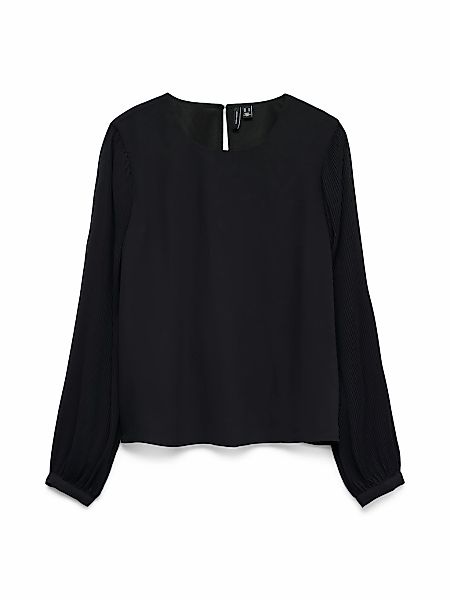 Vero Moda Blusenshirt "VMSIGNE LS PLISSE TOP WVN" mit Schlingenverschluss günstig online kaufen