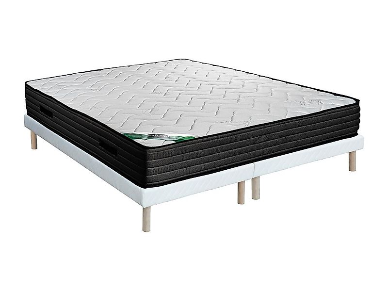 Set aus Bettgestell + Schaumstoffmatratze - 180 x 200 cm - Bambusbezug - St günstig online kaufen