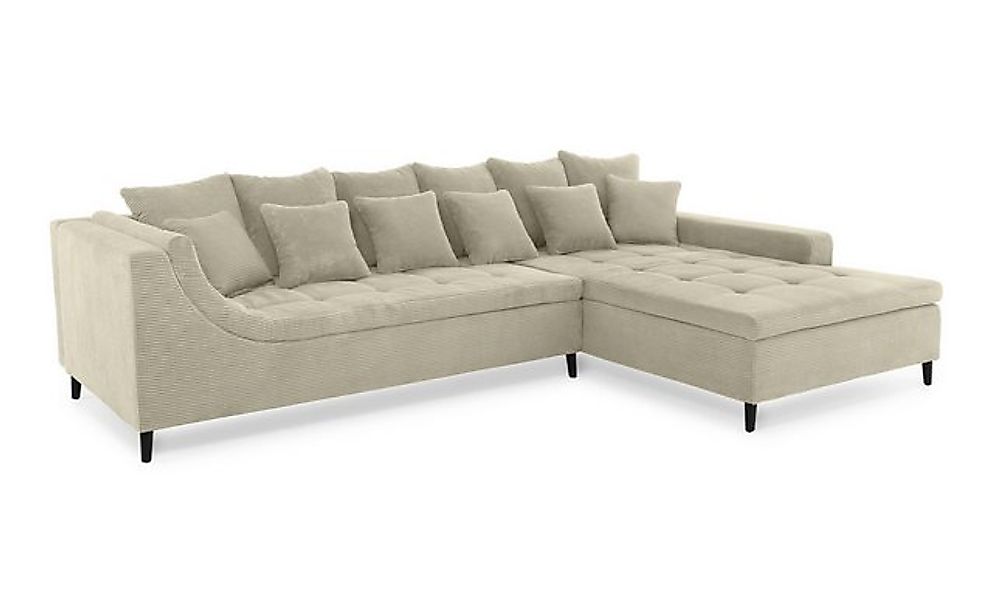 luma-home Ecksofa 15223, mit dekorativen Steppungen und Rutschenlehne 326x2 günstig online kaufen