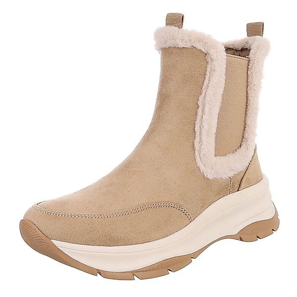 Ital-Design Bequemer Damen-Stiefel mit plüschigem Futter günstig online kaufen
