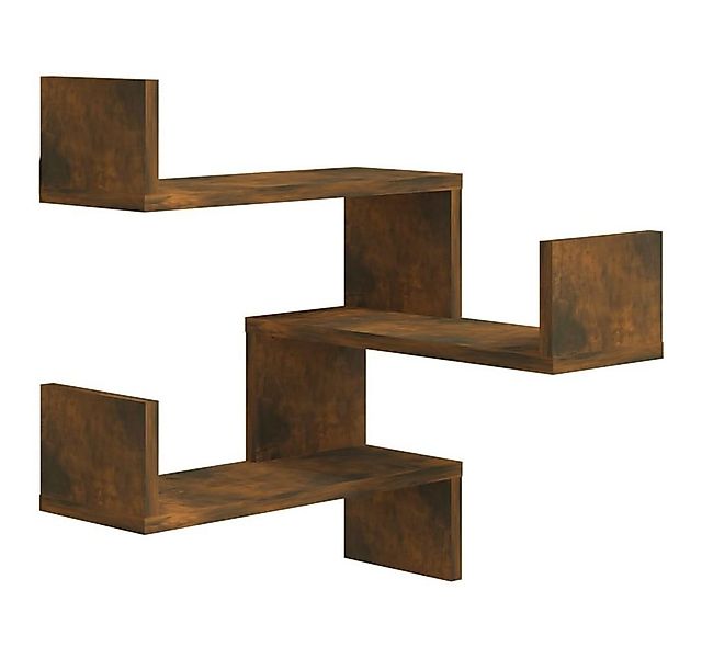 furnicato Wandregal Wand-Eckregale 2 Stk. Räuchereiche 40x40x50 cm Holzwerk günstig online kaufen