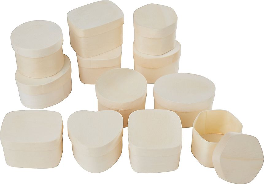 VBS XXL Aufbewahrungsdose Spanschachteln Formen, 12er-Set günstig online kaufen