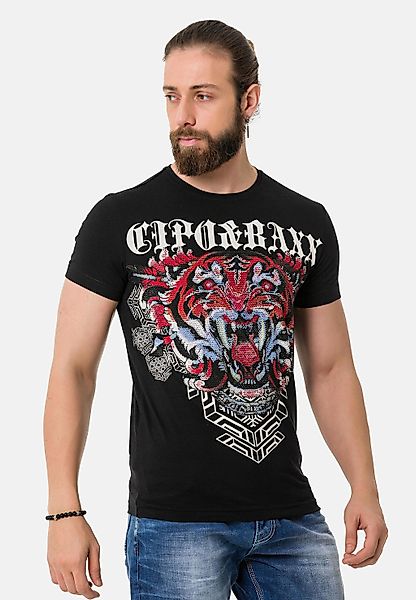 Cipo & Baxx T-Shirt "T-Shirt", mit Löwen-Grafikdruck günstig online kaufen