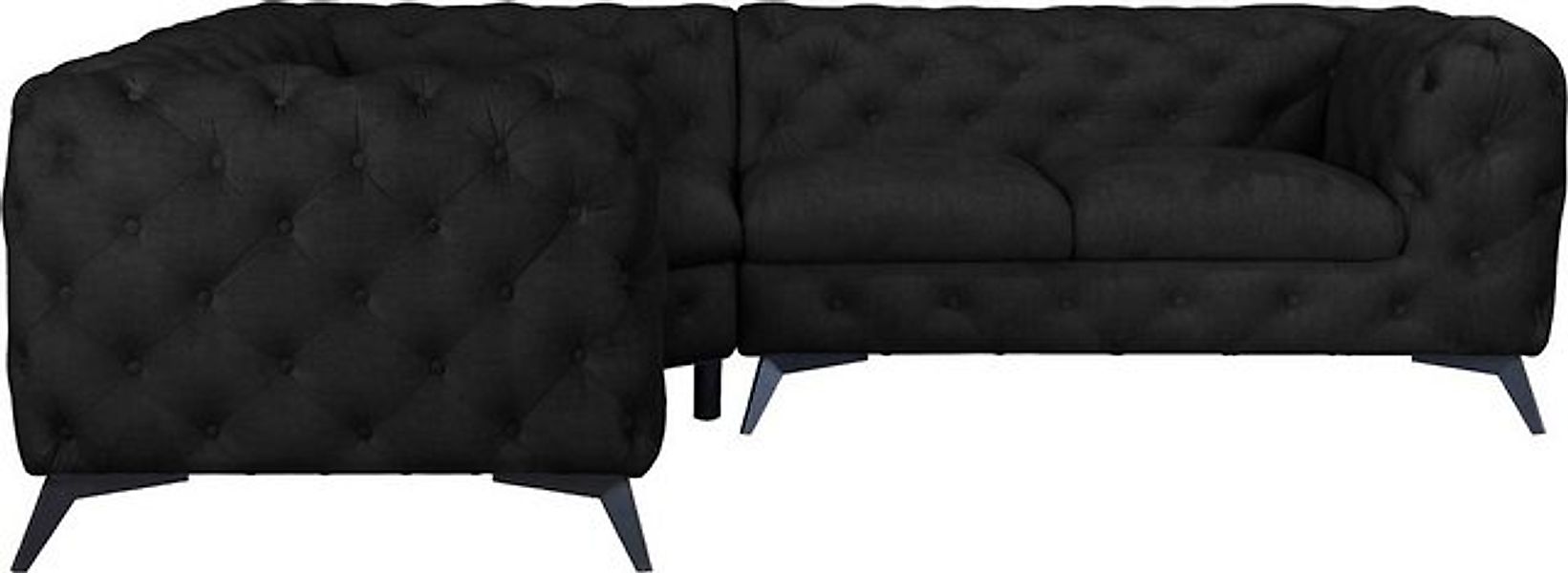 Leonique Chesterfield-Sofa "Ecksofa GLYNIS L-Form mit Wellenunterfederung, günstig online kaufen