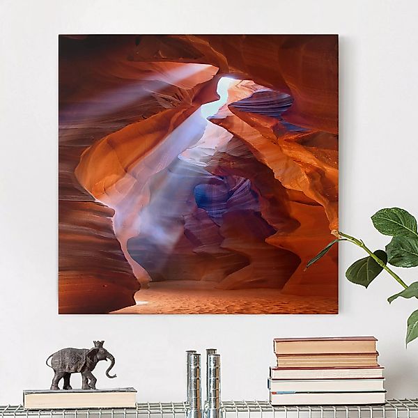 Leinwandbild Natur & Landschaft - Quadrat Lichtspiel im Antelope Canyon günstig online kaufen