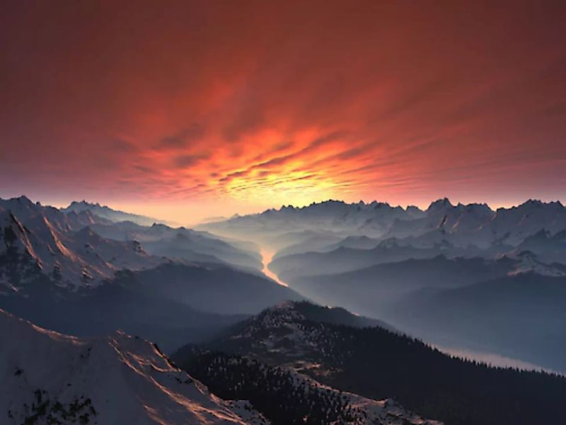 Papermoon Fototapete »ALPEN-SEE-im Gebirge« günstig online kaufen