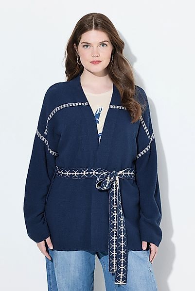 Ulla Popken Strickjacke Strickjacke Zierstreifen Oversized günstig online kaufen