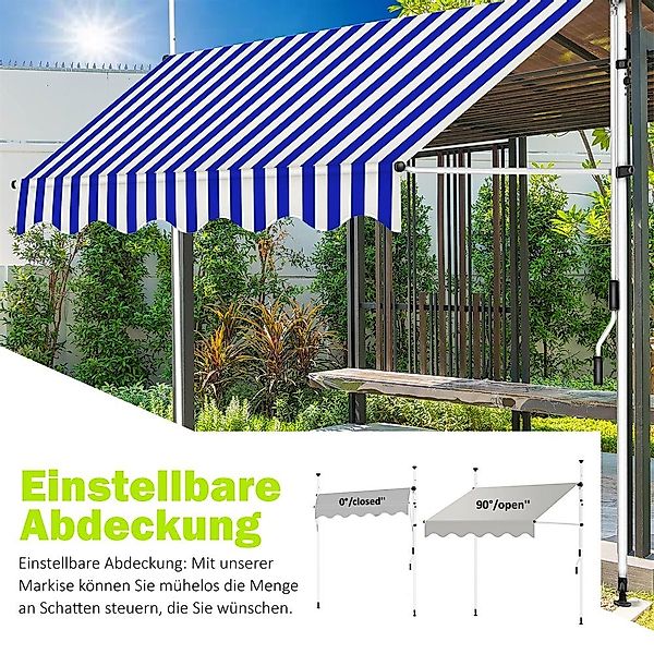 Melko Klemmmarkise Klemmmarkise mit LED Sonnenschutz günstig online kaufen