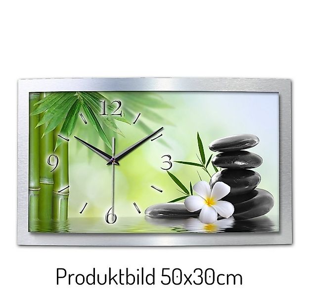 Kreative Feder Funkwanduhr 3D Designer-Wanduhr „Zen Stones“ aus gebürstetem günstig online kaufen