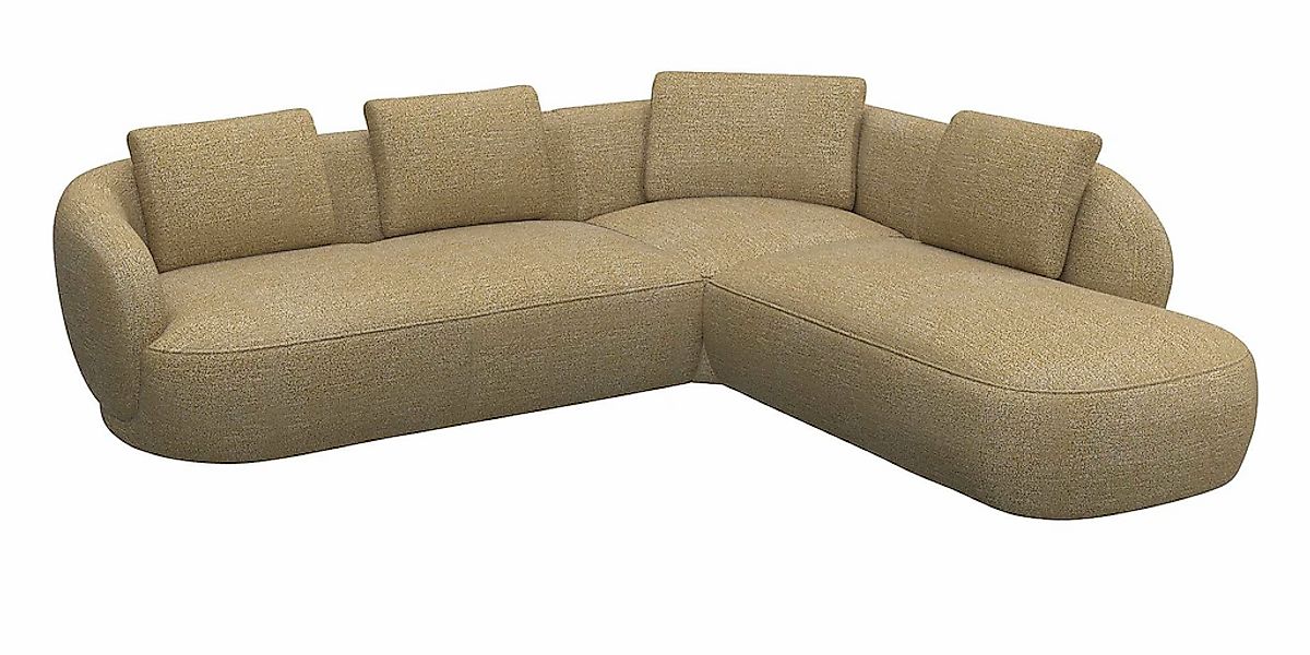 FLEXLUX Ecksofa »Torino, rund, L-Form, Sofa-Ecke mit Ottomane«, Modernes, o günstig online kaufen