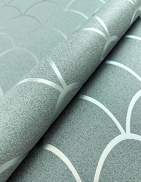 Newroom Vliestapete, Grau Tapete Modern Fischschuppen günstig online kaufen