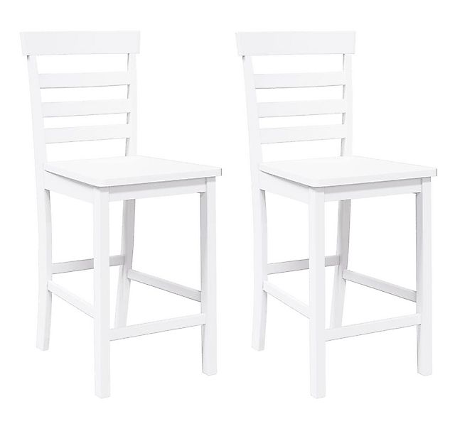 vidaXL Barhocker Barhocker 2 Stk. Weiß Massivholz Gummibaum (2 St) günstig online kaufen