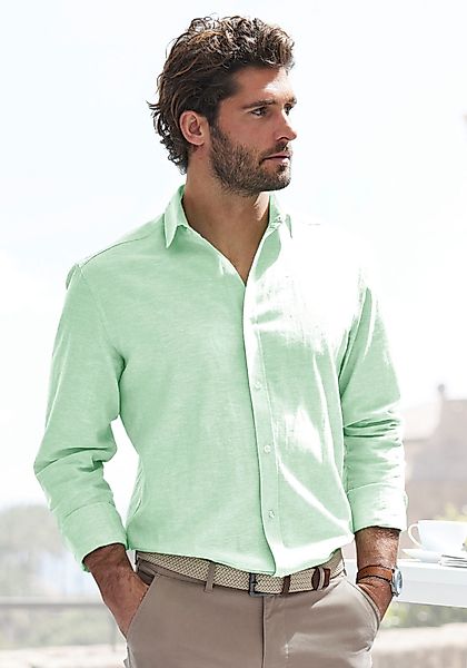 John Devin Langarmhemd Regular Fit, Leinenhemd günstig online kaufen