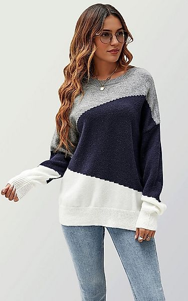 FS Collection Strickpullover Damen Strickpullover in Blockfarben – Einheits günstig online kaufen