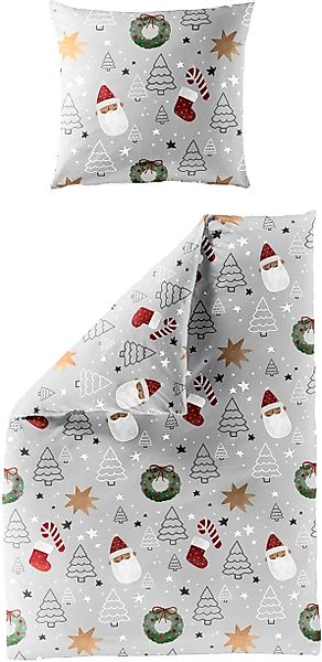 BIERBAUM Bettwäsche "Wichtel" 2 Stk. tlg. 100 % Baumwolle, Biber, unterschi günstig online kaufen
