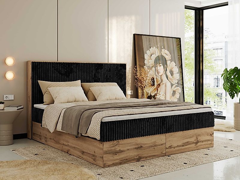 MKS MÖBEL Boxspringbett WOOD CLASSIC (Packung, günstig online kaufen