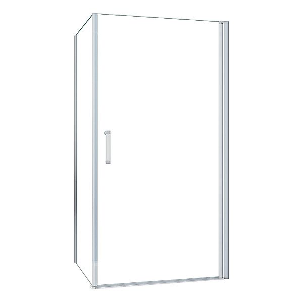 AICA Alu Silber Matt Pendeltür Duschtür 90x76cm x H.195cm Eckig Duschkabine günstig online kaufen