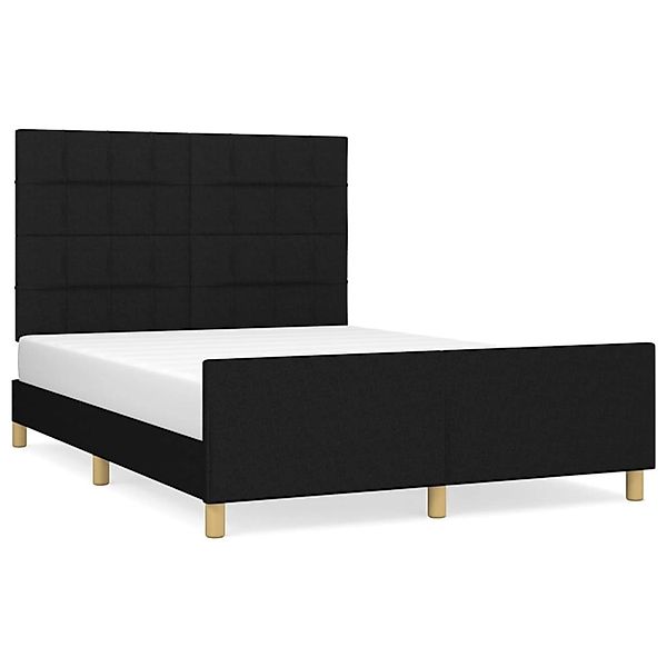 vidaXL Bettgestell mit Kopfteil Schwarz 140x190 cm Stoff Modell 81399179 günstig online kaufen