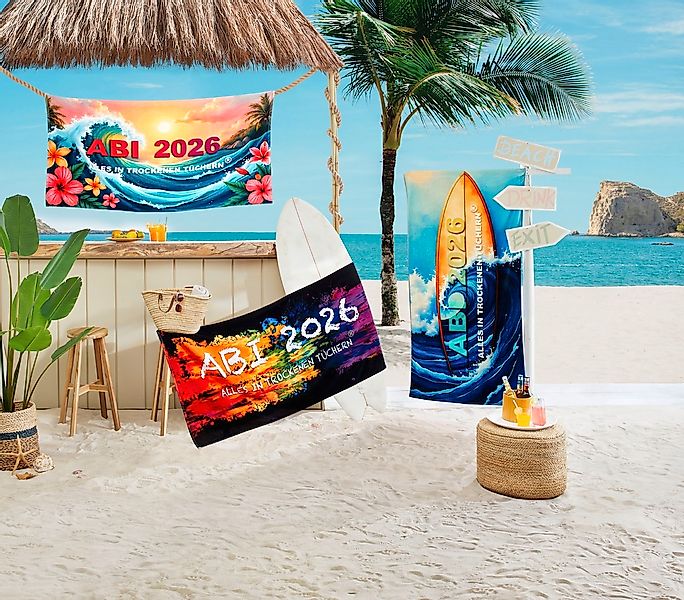 Egeria Strandtuch "ABI 2026" 75x150 cm, "ABI 2025-Alles in trockenen Tücher günstig online kaufen