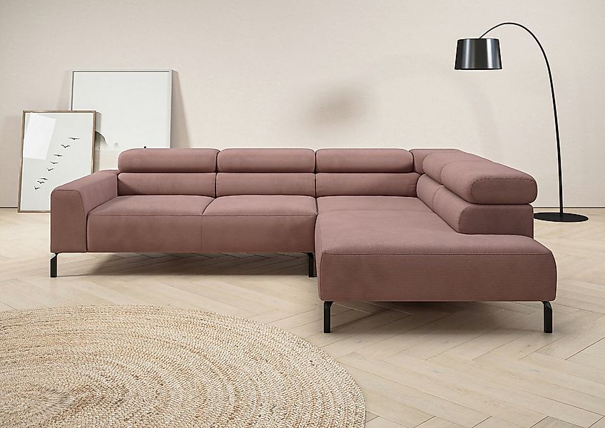 Places of Style Ecksofa Antonelli, L-Form, inkl. Kopfteilverstellung, Breit günstig online kaufen