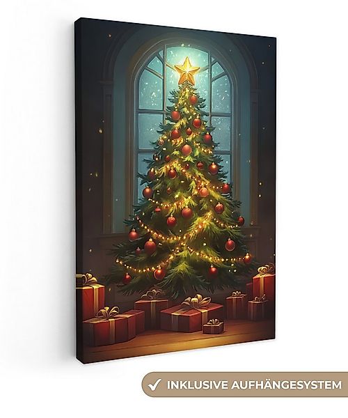 OneMillionCanvasses® Leinwandbild Weihnachtsbaum - Geschenk - Winter, Fotod günstig online kaufen