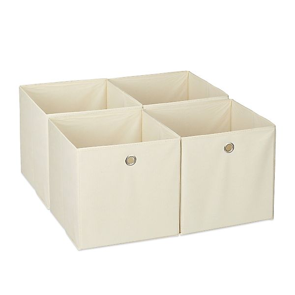 relaxdays Aufbewahrungsbox im 4er Set, Beige günstig online kaufen