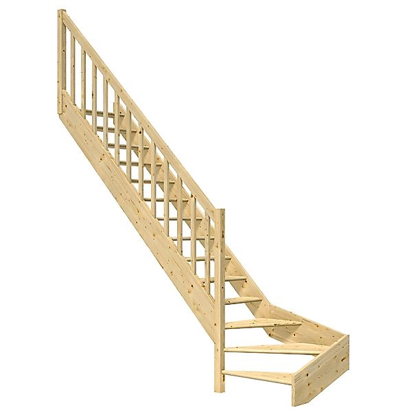Dolle Raumspartreppe Paris 1/4-gew. Links Fichte Rechteckstabgeländer FSC® günstig online kaufen