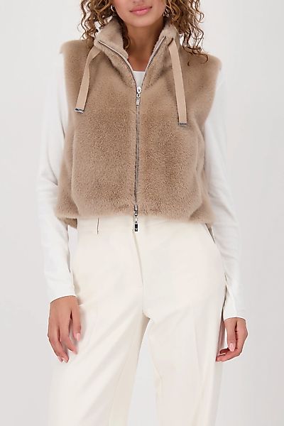 Monari Fellimitatweste "Weste fake fur", Regular fit mit Rundhalsausschnitt günstig online kaufen