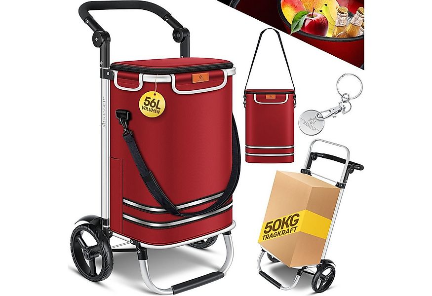 KESSER Einkaufstrolley, klappbar mit 56L Kapazität und belastbar bis 50 kg günstig online kaufen