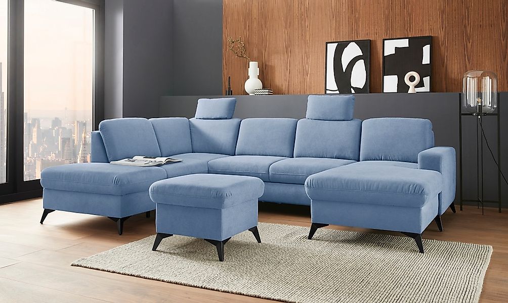 Home affaire Wohnlandschaft "Lolland U-Form" Wahlweise mit Bettfunktion und günstig online kaufen