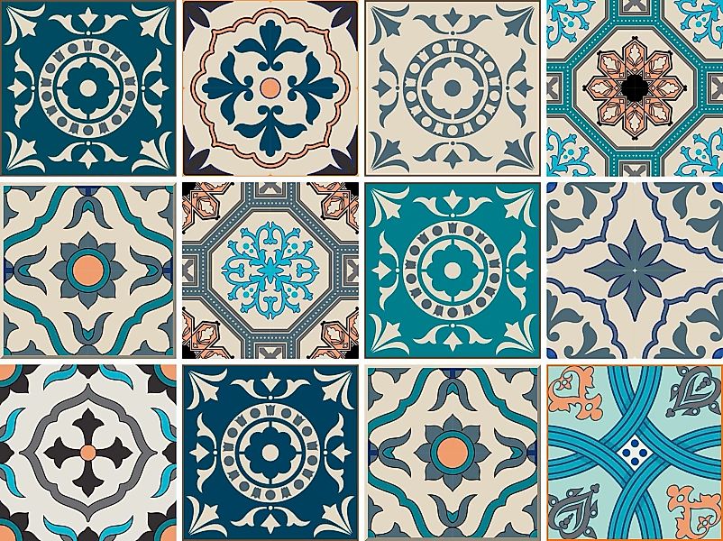Home affaire Fliesenaufkleber Ornamente (12 St), günstig online kaufen