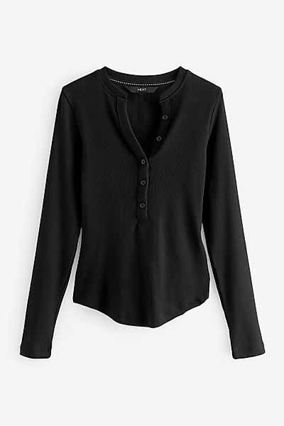 Next Langarmshirt Langärmeliges Henley-Oberteil mit Zierknopf günstig online kaufen