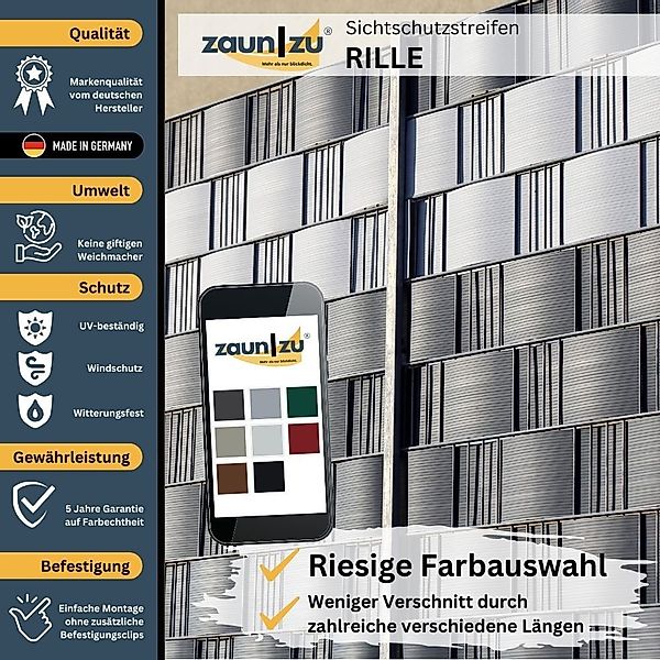 zaunzu Sichtschutzstreifen Rille für Doppelstabmatten Zaunblende günstig online kaufen