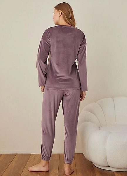 fashionshowcase Schlafanzug Damen Hausanzug aus Samt günstig online kaufen