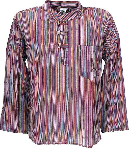 Guru-Shop Hemd & Shirt Nepal Fischerhemd, gestreiftes Goa Hippie Hemd,.. Re günstig online kaufen