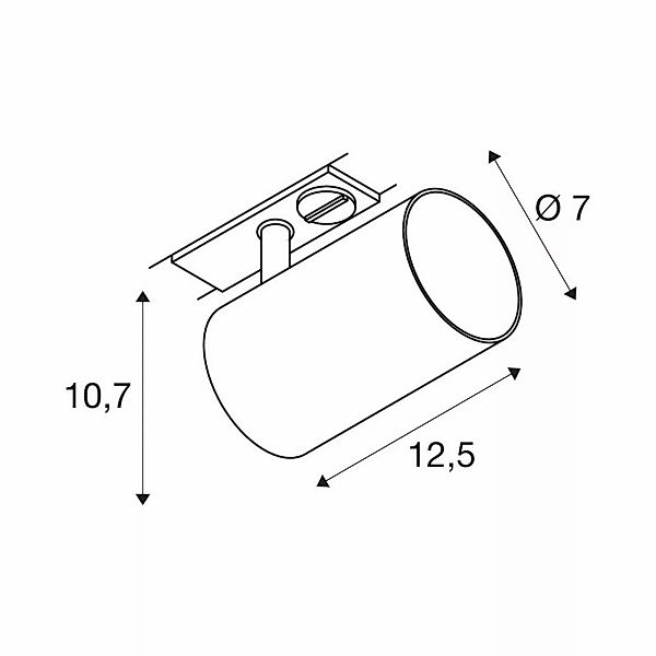 SLV Asto Tube GU10-Spot 1-Phasen-Schiene schwarz günstig online kaufen