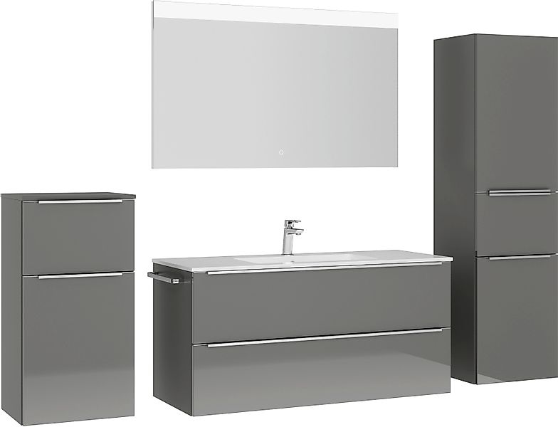 nobilia® Badmöbel-Set »Levere«, (4 St., vormontiert, mit Soft-Close), Hochg günstig online kaufen